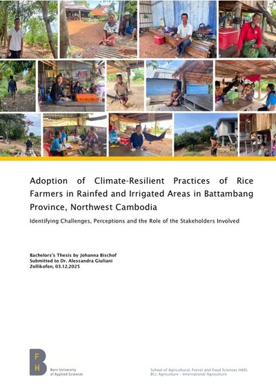 Cover – Adoption of Climate-Resilient Practices of Rice Farmers in Rainfed and Irrigated Areas in Battambang Province, Northwest Cambodia